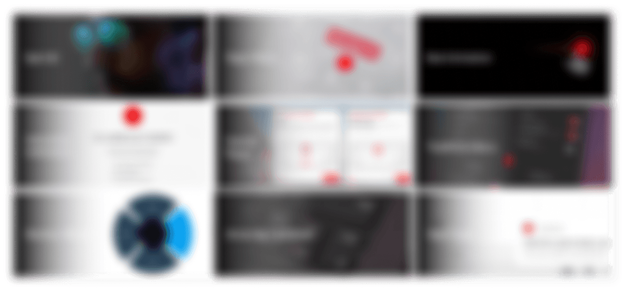 A three-by-three grid of the nine prototypes, blurred to respect the NDA